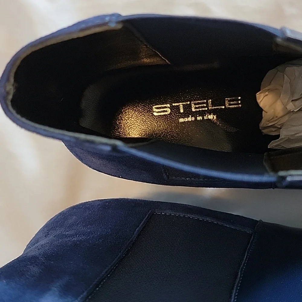 Women's STELE Leather size 42 boots, new with a box, blue color. - Picture 9 of 10